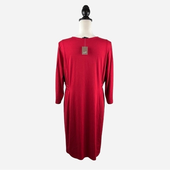 J Jill Wearever Collection 3/4 Sleeve Dress True Red Medium Stretch NEW - Picture 5 of 14